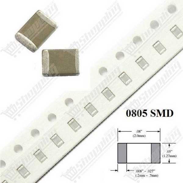 Condensateur SMD 0805 8pF 10% 50V