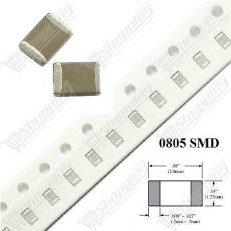 5x Condensateur SMD 0805 6.8nF 10% 50V