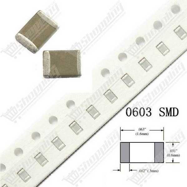Condensateur SMD 0603 3.3nF(332)
