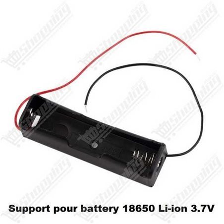 Support de batterie 18650 Li-ion 3.7V noir