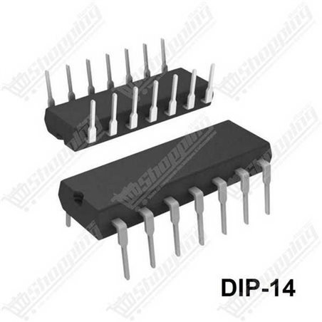 Circuit Intégré 74HC14 Sextuple Inverseur Trigger de Schmitt DIP-14