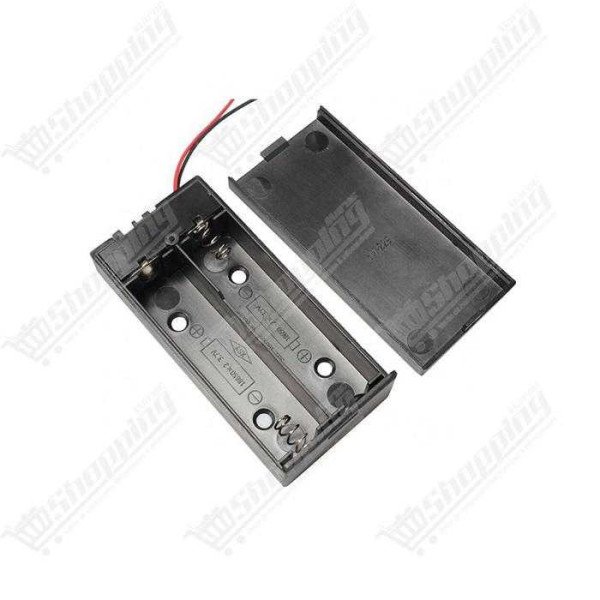 Support de batterie 2x18650 noir avec interrupteur
