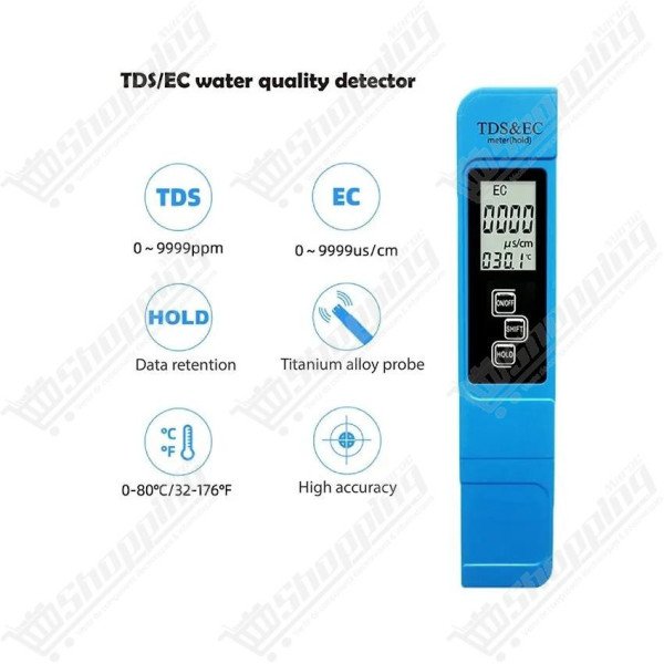 Testeur numérique portable de qualité de l'eau TDS et température